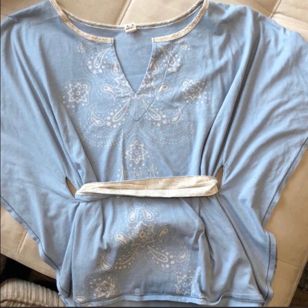 Free People Kimono Tie Blouse